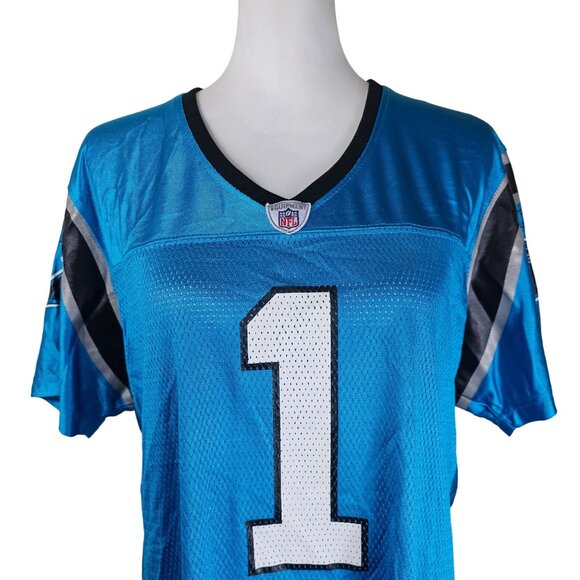 Reebok NFL #1 Cam Newton Carolina Panthers OnField Jersey XL Blue Blokecore - Picture 4 of 10